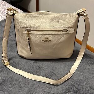 Coach Beige Leather Crossbody Bag